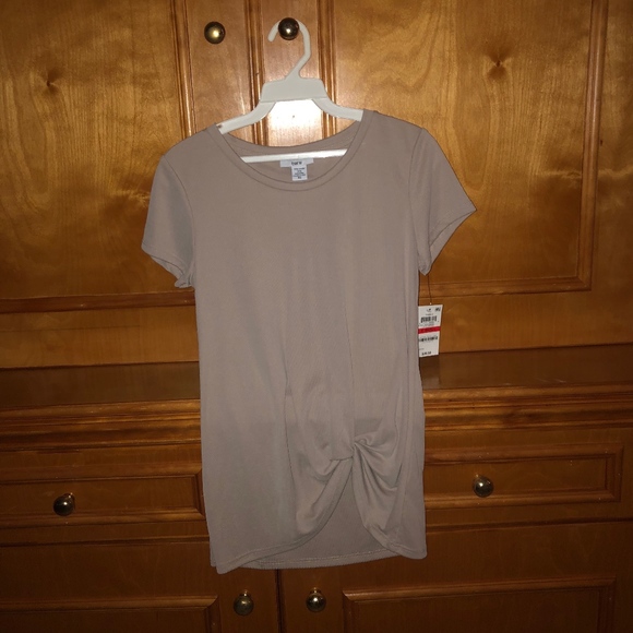 Bar III Tops - TIE-FRONT SHORT SLEEVE CASUAL TOP